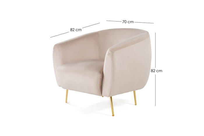 Atelier Del Sofa Sillón Orejero Beige 70x82x82 cm